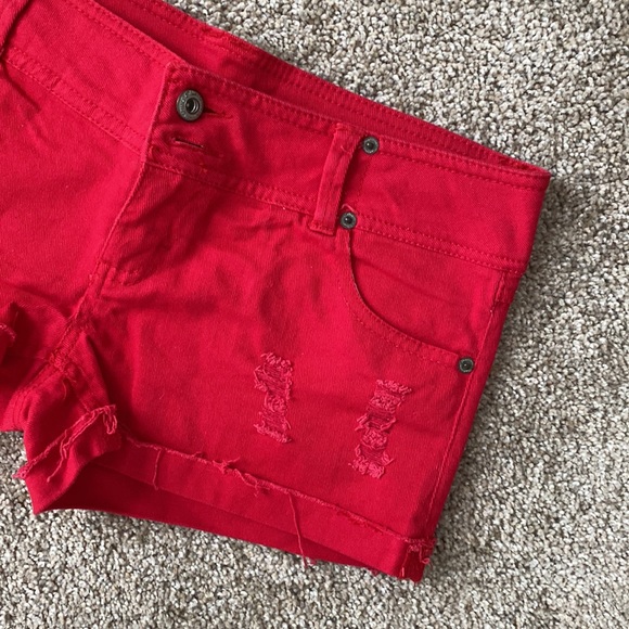 Blue Asphalt Distressed Denim Cuff Shorts - Picture 5 of 13